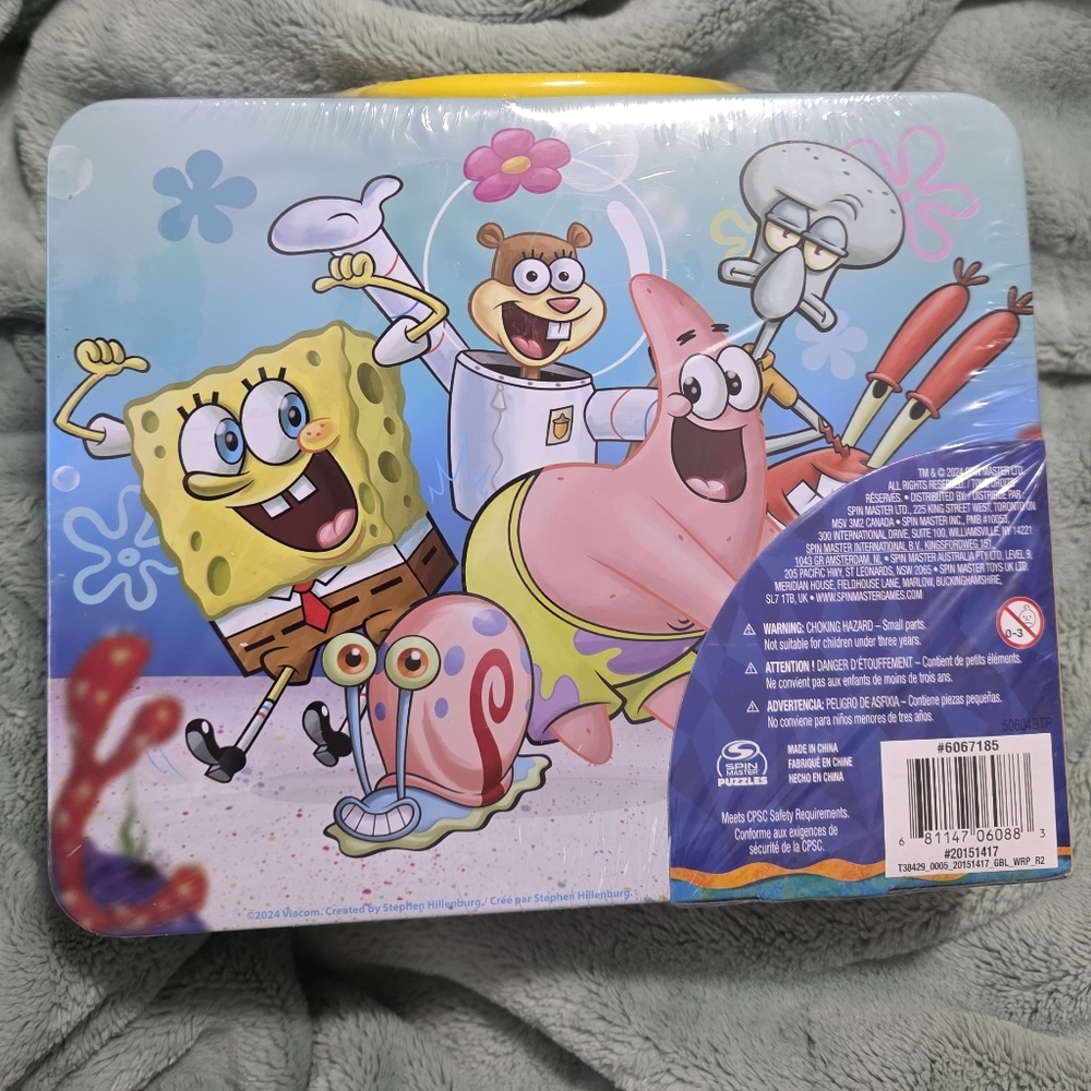 Nickelodeon SpongeBob SquarePants Puzzle Tin - Blue and Pink - Picture 3 of 12